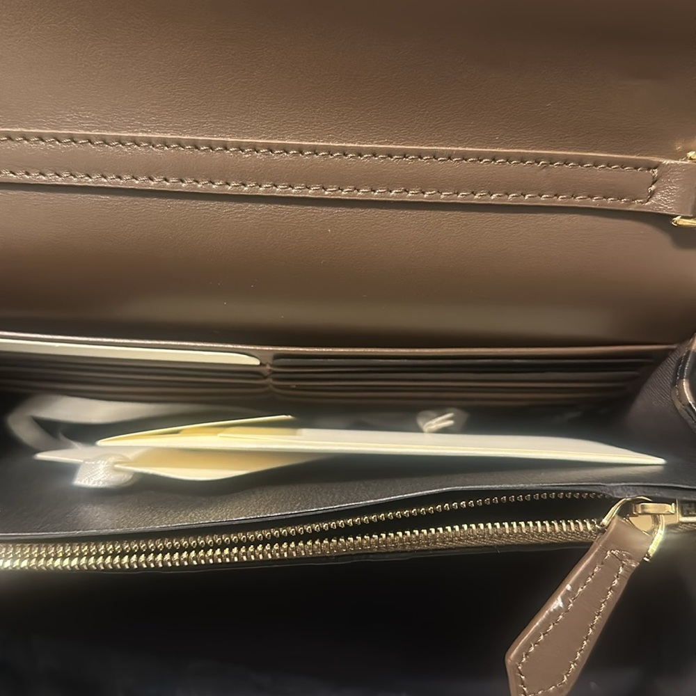 Fendi zucca Brown and Black print crossbody/Clutch with Gold Accent. - Picture 4 of 15